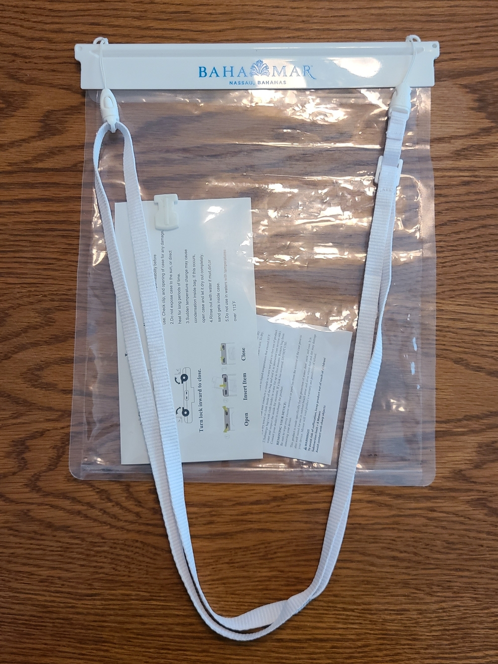 Clear Waterproof Tablet Pouch with White Strap